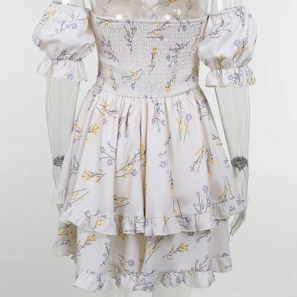 Tiered Ruffle Off The Shoulder Floral Corset Style Dress - Picture 6 of 12